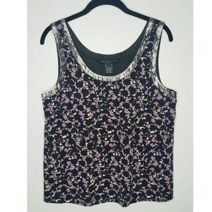 Marc by Marc Jacobs Revolve Resort Exeter Print Tank Silk Metallic Shell Medium